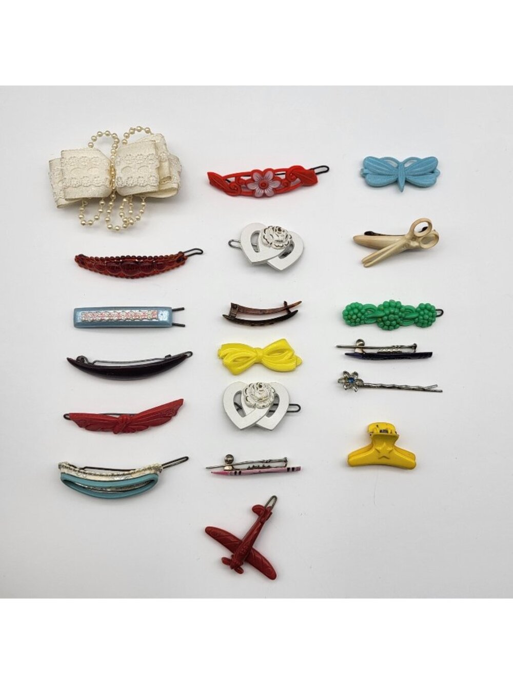 Vintage Kids hair clip lot 80's 70's barrettes singles plastic